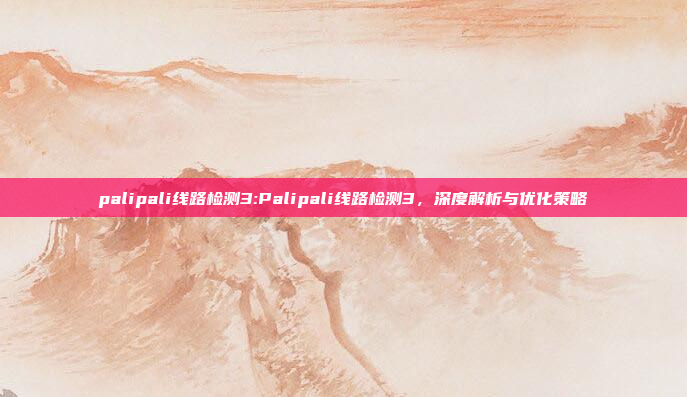 palipali线路检测3:Palipali线路检测3，深度解析与优化策略