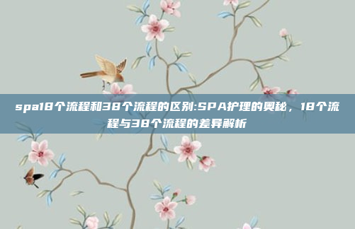 spa18个流程和38个流程的区别:SPA护理的奥秘，18个流程与38个流程的差异解析