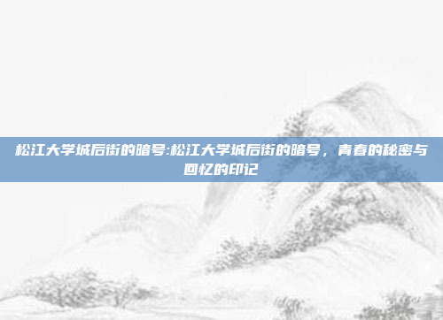 松江大学城后街的暗号:松江大学城后街的暗号，青春的秘密与回忆的印记