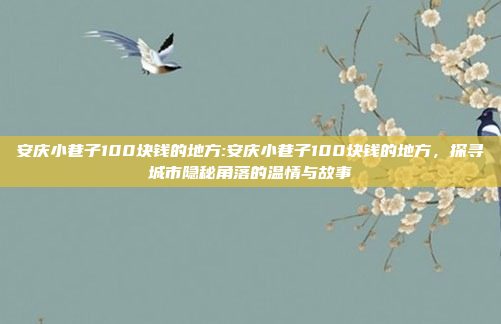 安庆小巷子100块钱的地方:安庆小巷子100块钱的地方，探寻城市隐秘角落的温情与故事