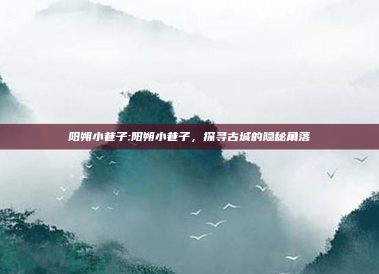 阳朔小巷子:阳朔小巷子，探寻古城的隐秘角落