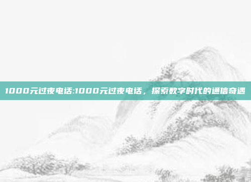 1000元过夜电话:1000元过夜电话，探索数字时代的通信奇遇