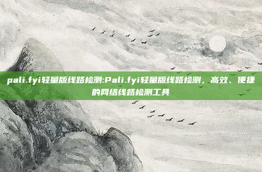 pali.fyi轻量版线路检测:Pali.fyi轻量版线路检测，高效、便捷的网络线路检测工具