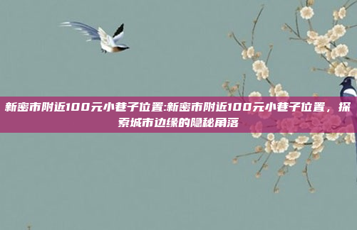 新密市附近100元小巷子位置:新密市附近100元小巷子位置，探索城市边缘的隐秘角落