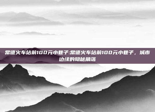 常德火车站前100元小巷子:常德火车站前100元小巷子，城市边缘的隐秘角落