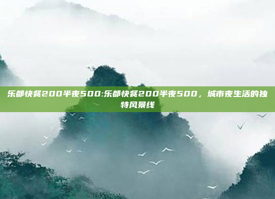 乐都快餐200半夜500:乐都快餐200半夜500，城市夜生活的独特风景线