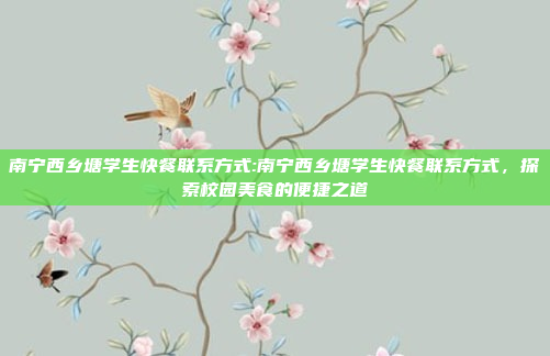 南宁西乡塘学生快餐联系方式:南宁西乡塘学生快餐联系方式，探索校园美食的便捷之道