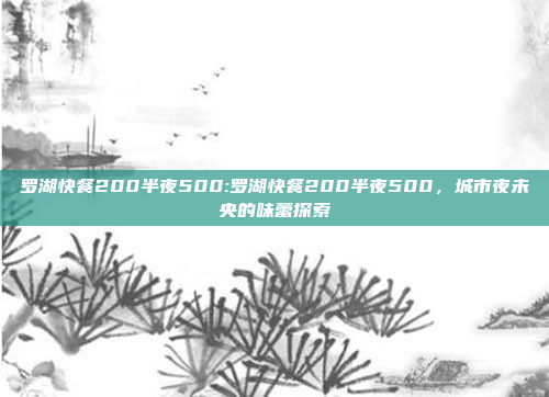 罗湖快餐200半夜500:罗湖快餐200半夜500，城市夜未央的味蕾探索