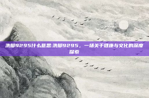 洗脚9295什么意思:洗脚9295，一场关于健康与文化的深度探索