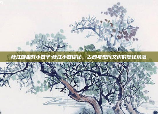 枝江哪里有小巷子:枝江小巷探秘，古韵与现代交织的隐秘角落