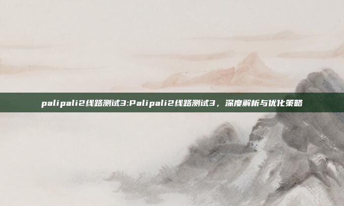 palipali2线路测试3:Palipali2线路测试3，深度解析与优化策略