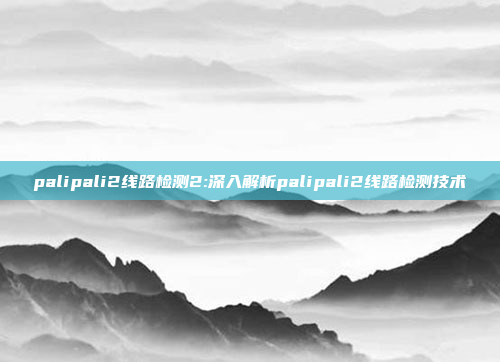 palipali2线路检测2:深入解析palipali2线路检测技术