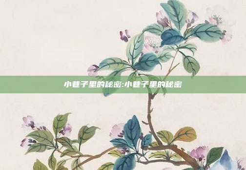 小巷子里的秘密:小巷子里的秘密