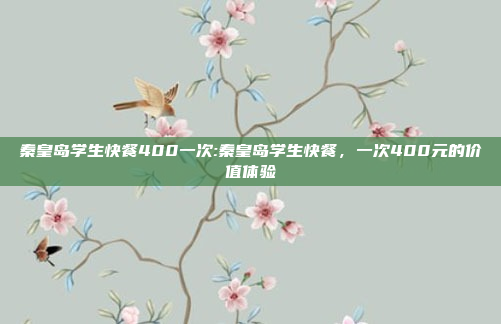 秦皇岛学生快餐400一次:秦皇岛学生快餐，一次400元的价值体验