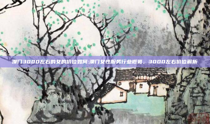 澳门3000左右的女的价位如何:澳门女性服务行业概览，3000左右价位解析