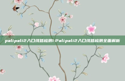 palipali2入口线路检测1:Palipali2入口线路检测全面解析