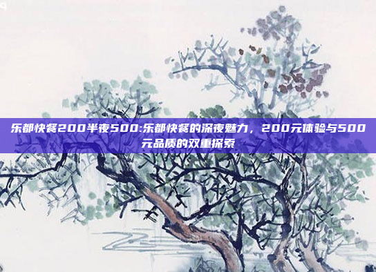 乐都快餐200半夜500:乐都快餐的深夜魅力，200元体验与500元品质的双重探索