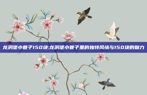 龙洞堡小巷子150块:龙洞堡小巷子里的独特风情与150块的魅力