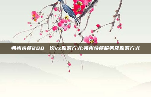 朔州快餐200一次vx联系方式:朔州快餐服务及联系方式