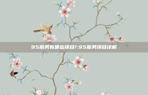 95服务有哪些项目?:95服务项目详解