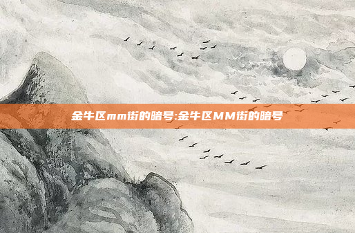 金牛区mm街的暗号:金牛区MM街的暗号