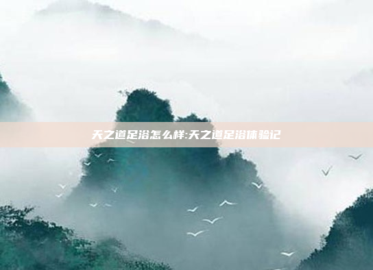 天之道足浴怎么样:天之道足浴体验记