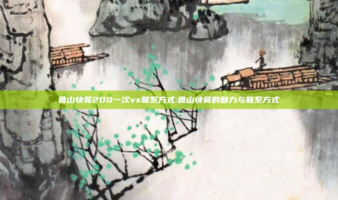 鲁山快餐200一次vx联系方式:鲁山快餐的魅力与联系方式